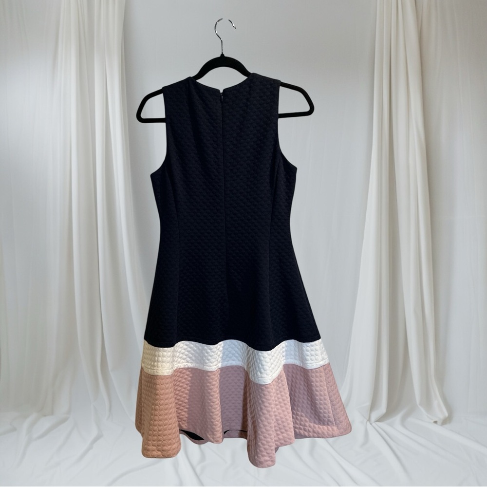 Eliza J Black and Pink Colorblock Midi Dress - Picture 3 of 6